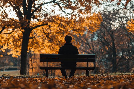 A young person sitting alone, contemplating social isolation, reflection.