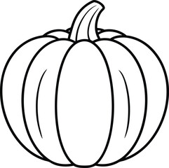 Pumpkin Outline Vector – Simple Black Illustration