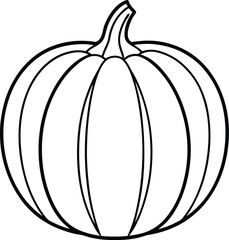 Pumpkin Outline Vector – Black Simple Illustration