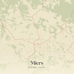 Obraz premium Vintage map of Miers, France.