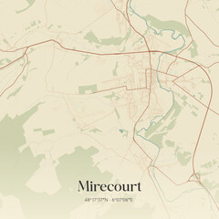 Obraz premium Vintage map of Mirecourt, France.