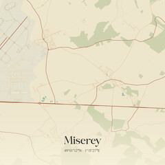 Vintage map of Miserey, France.