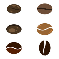 Minimalist Coffee Bean Icons for Branding