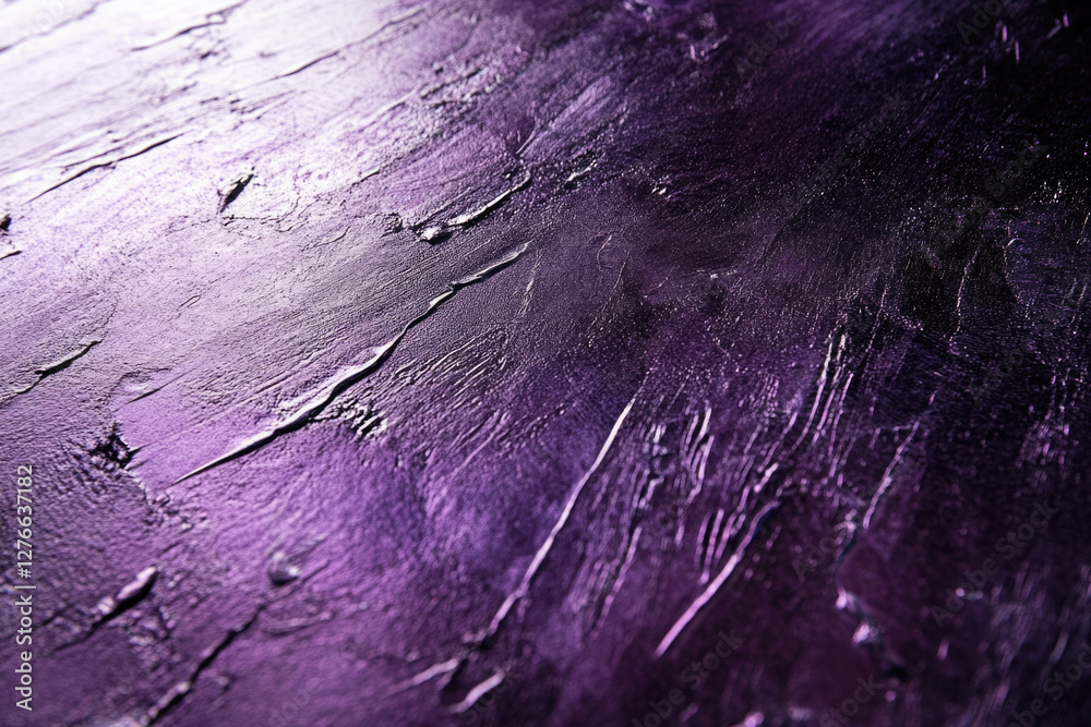 Aufkleber close-up of a deep purple textured surface with brush strokes, creating a dramatic and luxurious aes