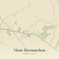 Obraz premium Vintage map of Mont-Bernanchon, France.