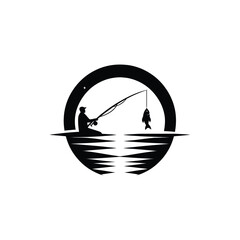 fishing silhouette clip art vector design © btb