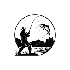 fishing silhouette clip art vector design © btb