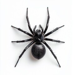 Obraz premium A detailed image of a black spider showcasing its intricate body structure and long legs against a plain background.