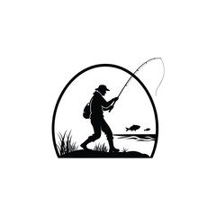 fishing silhouette clip art vector design © btb