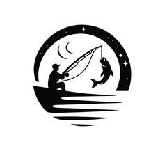 fishing silhouette clip art vector design © btb