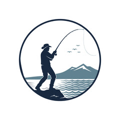 fishing silhouette clip art vector design © btb