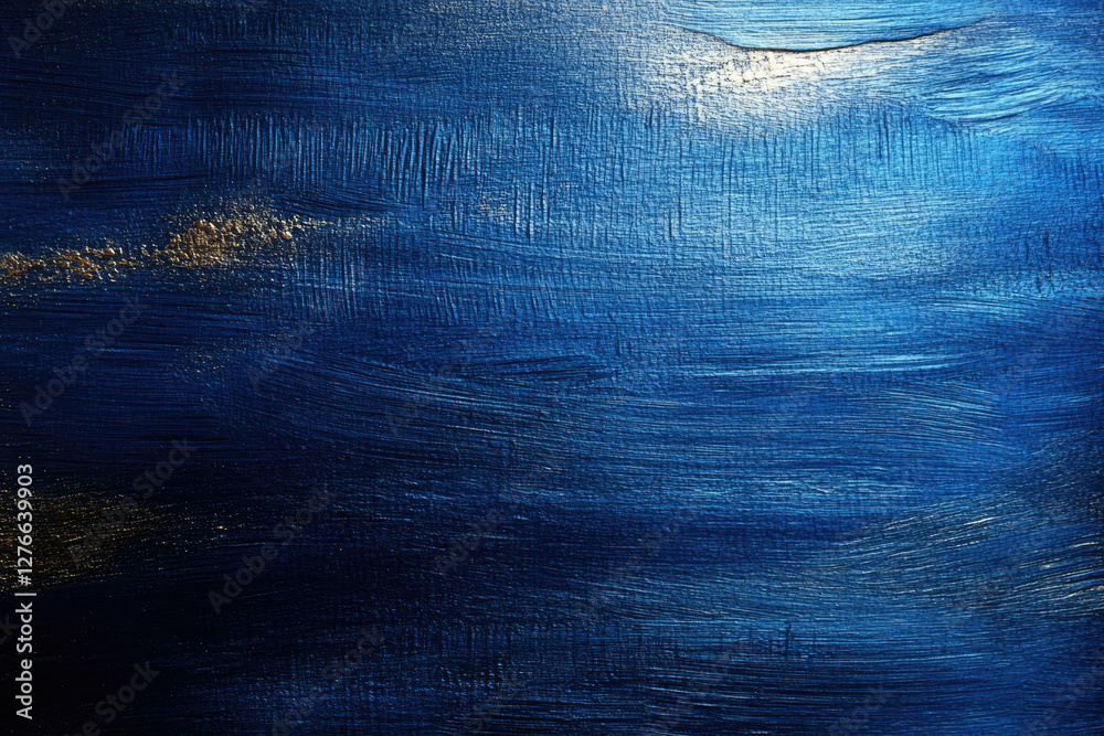Aufkleber abstract blue and gold paint texture with visible brushstrokes, creating a luxurious and artistic ba