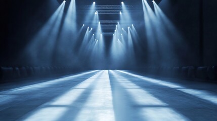 empty 3d fashion runway spotlight dramatic