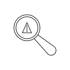 Risk Management Search - Warning Sign with Magnifying Glass