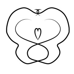 Intertwined Hearts: An abstract black and white illustration of interwoven hearts, symbolizing connection, love, and unity. 