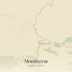 Obraz premium Vintage map of Montferrat, France.