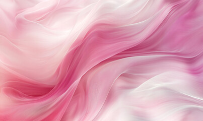 Obraz premium Soft pink and white flowing fabric with delicate texture and waves.