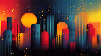 abstract background with city