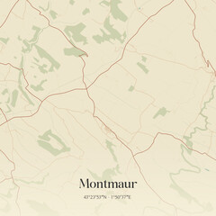 Obraz premium Vintage map of Montmaur, France.