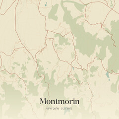 Obraz premium Vintage map of Montmorin, France.