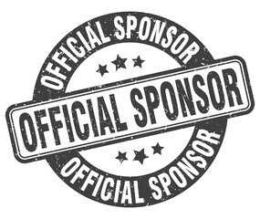 official sponsor stamp. official sponsor label. round grunge sign