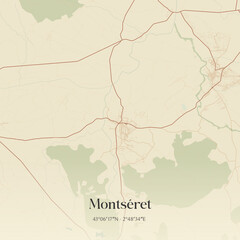 Obraz premium Vintage map of Montséret, France.