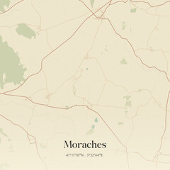 Fototapeta premium Vintage map of Moraches, France.