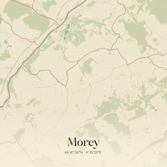 Obraz premium Vintage map of Morey, France.