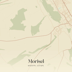 Obraz premium Vintage map of Morisel, France.