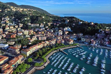 Aerial view of Lerici village, La Spezia province, Liguria, Italy