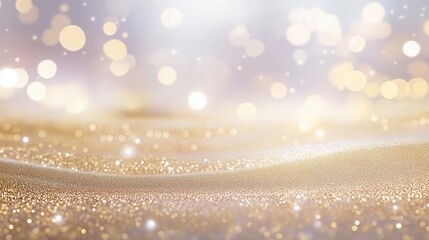 Golden Glitter Texture With Soft Bokeh Lighting Creates a Luxurious Atmosphere for Elegant Backgrounds and Designs