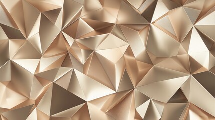 Geometric Low Poly Pattern With a Modern Metallic Finish Featuring Intricate Facets and Reflections