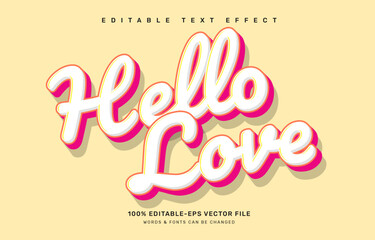 Hello love editable text effect template