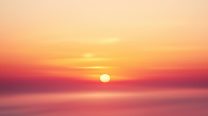 Sunset Over a Tranquil Horizon With Smooth, Warm Colors Blending Into a Serene Atmosphere at Dusk