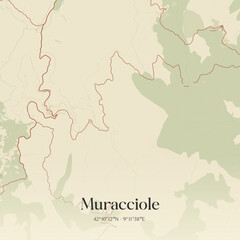 Obraz premium Vintage map of Muracciole, France.