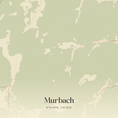 Obraz premium Vintage map of Murbach, France.