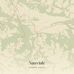 Obraz premium Vintage map of Nauviale, France.