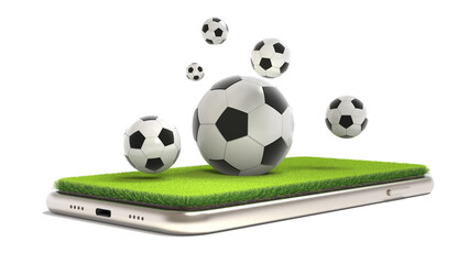 Immersive Football Experience on Mobile Devices, 3d rendering
