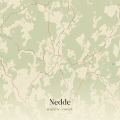 Vintage map of Nedde, France.