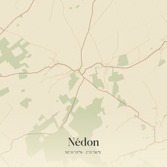 Obraz premium Vintage map of Nédon, France.