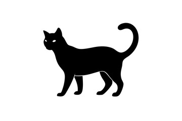 black cat silhouette, Simple icon.