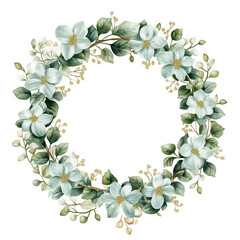 Naklejka premium green leaves frame Floral Wreath
