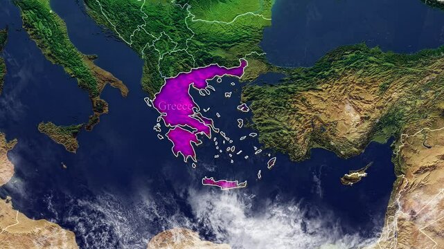 GREECE Map With Borders