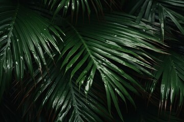 Palm leaves vegetation outdoors nature.