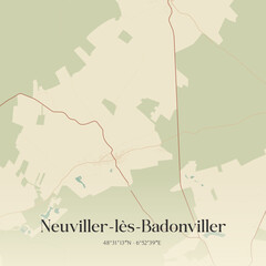 Obraz premium Vintage map of Neuviller-lès-Badonviller, France.