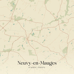 Fototapeta premium Vintage map of Neuvy-en-Mauges, France.