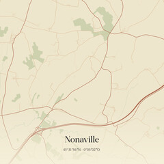 Obraz premium Vintage map of Nonaville, France.