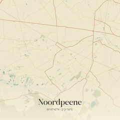 Obraz premium Vintage map of Noordpeene, France.