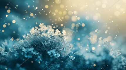 Obraz premium Floating virus particles in a glowing atmosphere, symbolizing the intensity of flu season.