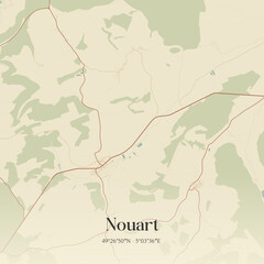 Obraz premium Vintage map of Nouart, France.